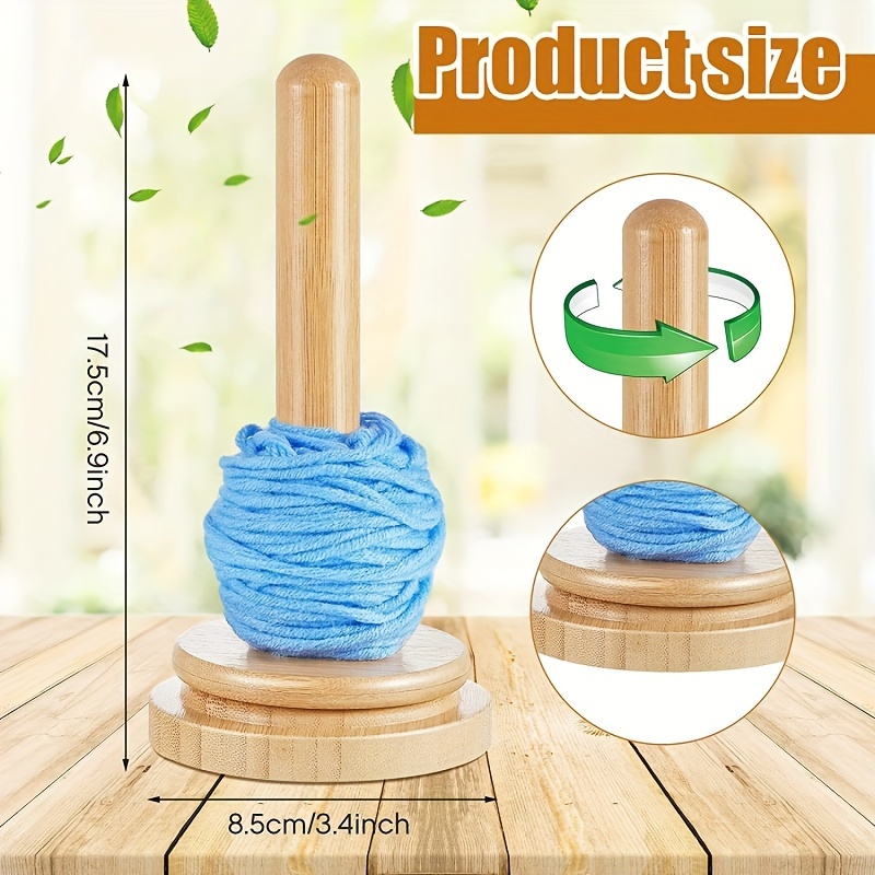 1set Wooden Yarn Holder For Knitting And Crocheting Rotatable Yarn Ball  Stand Holders Crochet Gift For Knitting Lovers Wooden Yarn Spinner For  Crochet