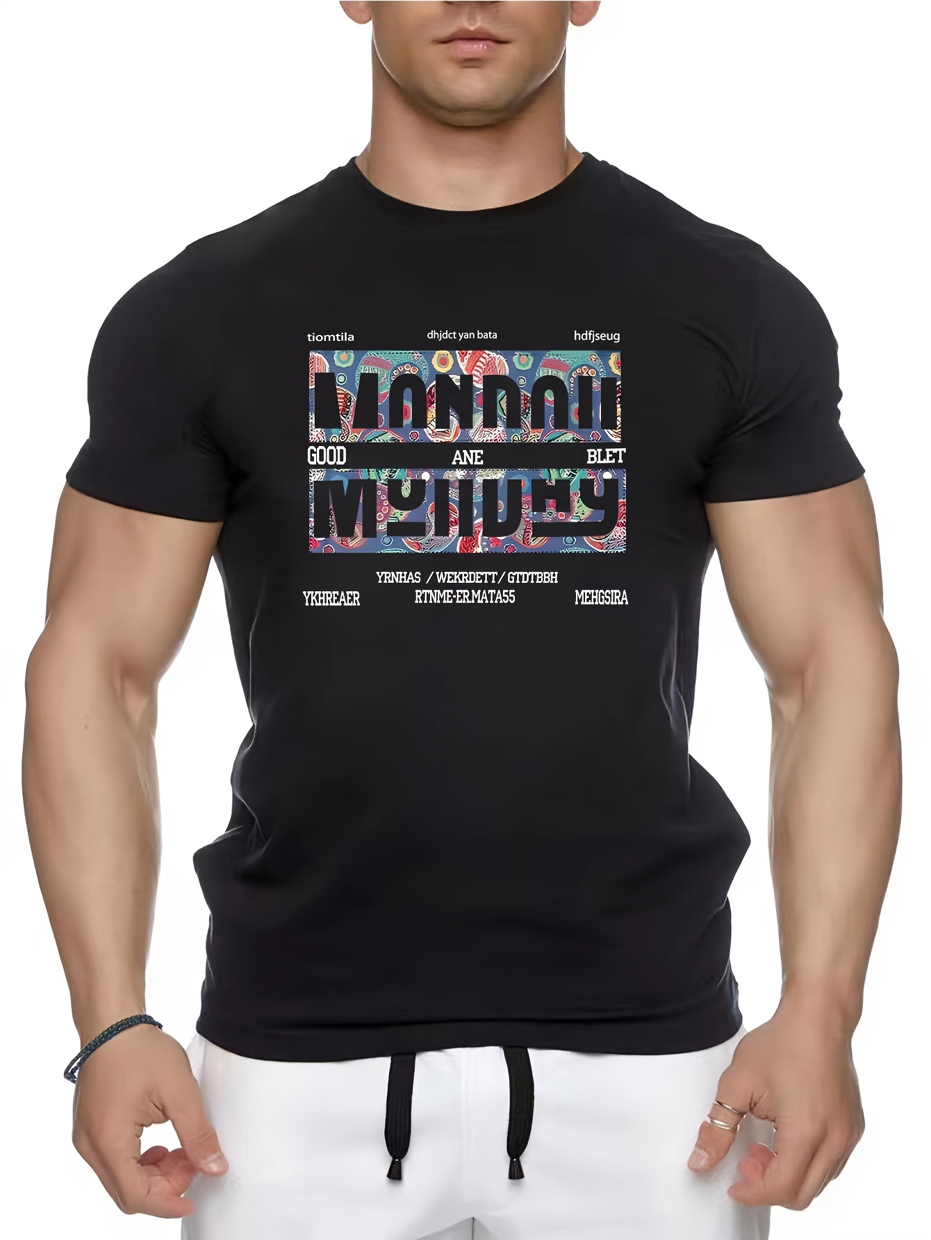 T-shirt Comoda Leggermente Elasticizzata Da Uomo Con Motivo A Lettera In  Stile Graffiti, T-shirt Grafica Da Uomo, Abbigliamento Estivo Da Uomo, Spedizione  Gratuita Per I Nuovi Utenti