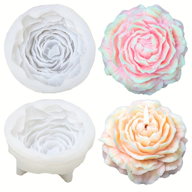 3D Round Rose Soap Silicone Mold Flowers Aromath Soap Crafts Making  Chocolate Dessert Candle Baking Molds Handmade Gift Ornament