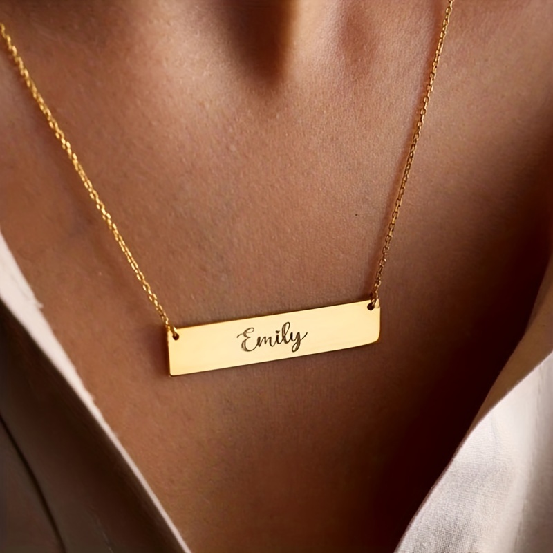 Engraved Personalised Bar Necklace | Camile And Stone Jewellery