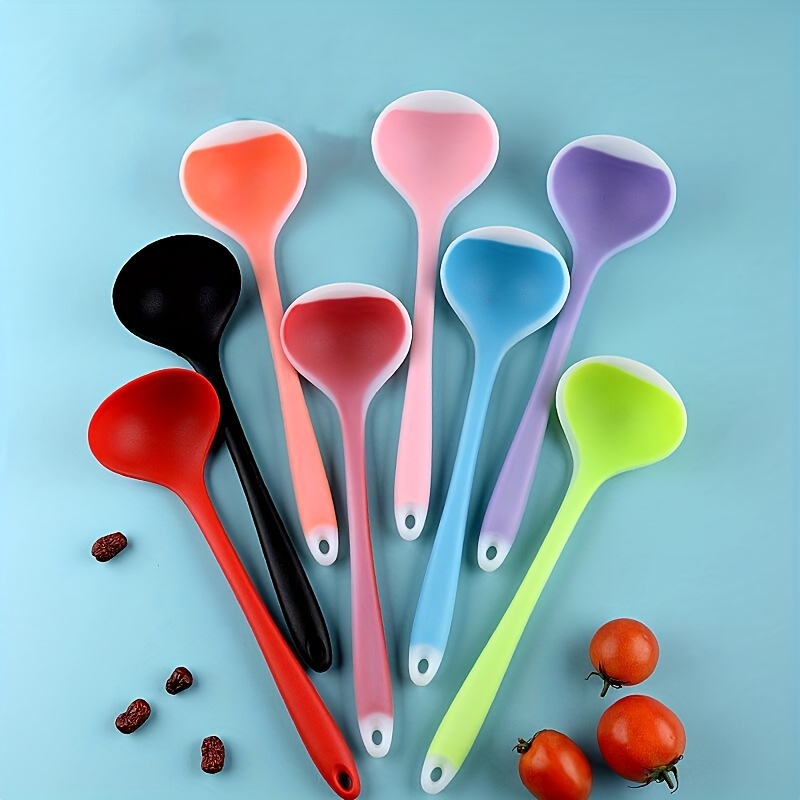 Silicone Spoon Colorful Small Spoon Soup Spoon Kitchen - Temu