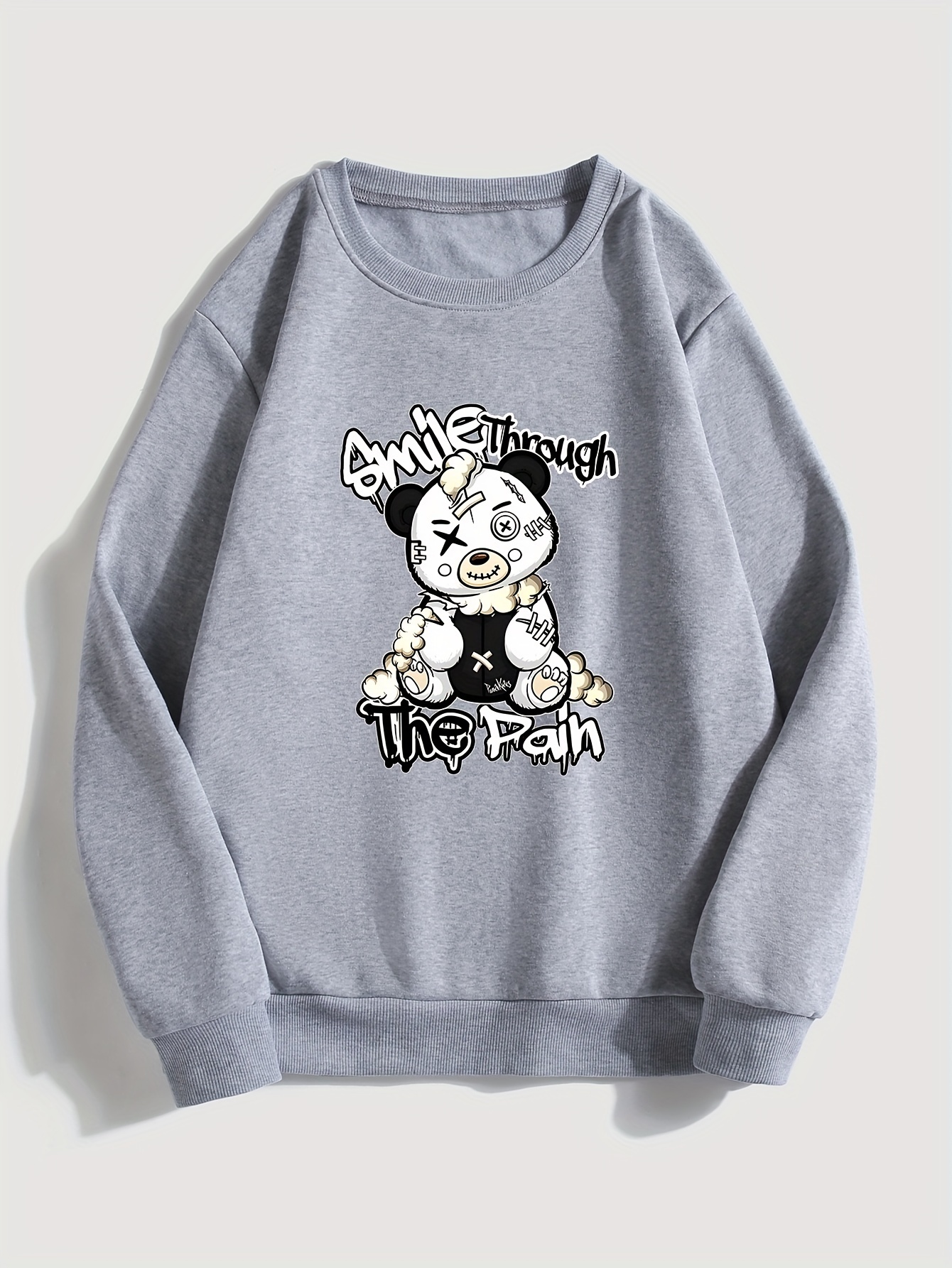 Sweat shirt Tendance Imprim Pauvre Ours Sweat shirt Col Temu