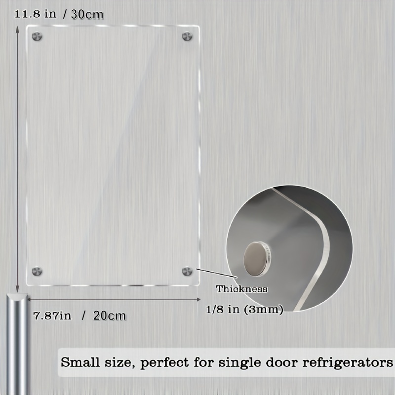 Calendario magnético acrílico para refrigerador, calendario transparente de  borrado en seco de 16.5 x 12.2 pulgadas para refrigerador, incluye 4