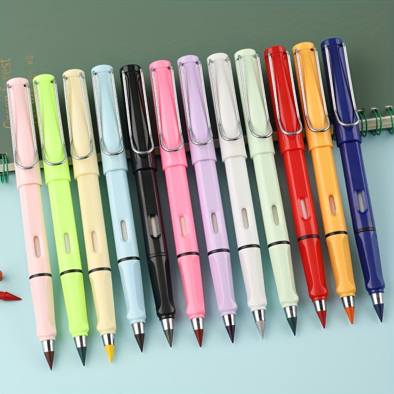26pcs Macaron & Classic Colored Pencils Set - 0.5mm Inkless Metal Pen  Technology, Durable & Break-Resistant For Painting & Drawing
