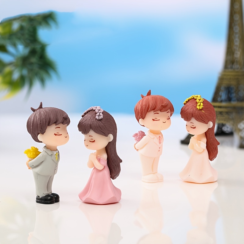 2pcs/set, Miniature Coppie Figurine Bambole, Ornamenti