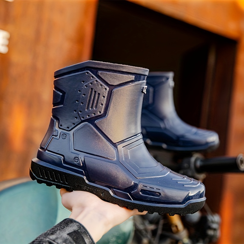 Women's Dark Rain Boots Anti skid & Waterproof Slip On Shoes