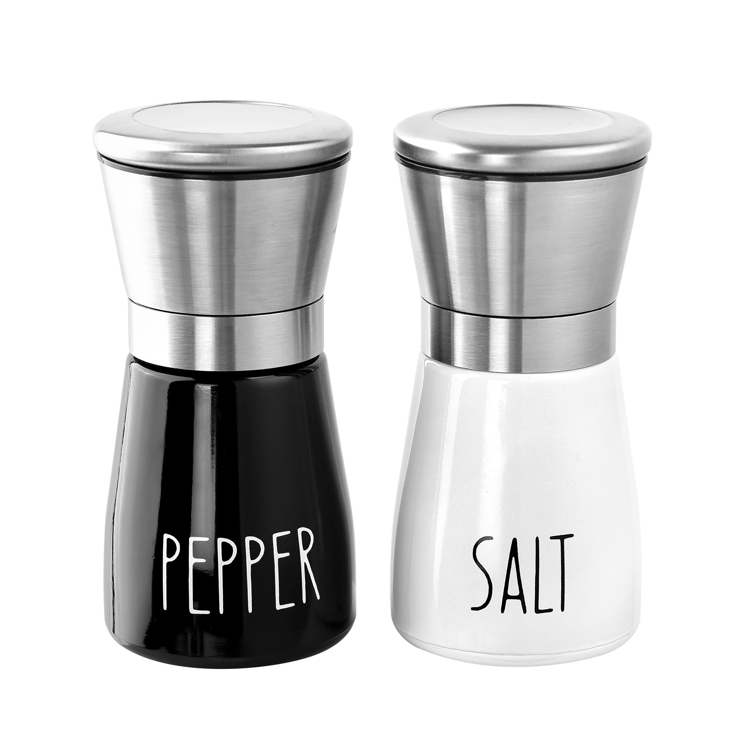 Salt and Pepper Grinder Set - 2 Pack - Pepper Mill, Salt Grinder