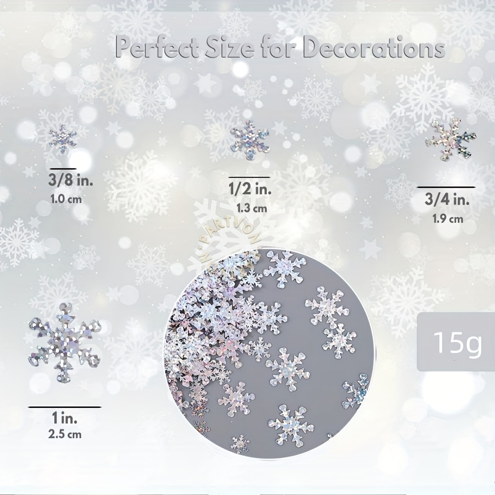  750 pcs Snowflakes Confetti for Christmas Wonderland Winter  Frozen Party Blue Color with Iridescent Finish : Home & Kitchen