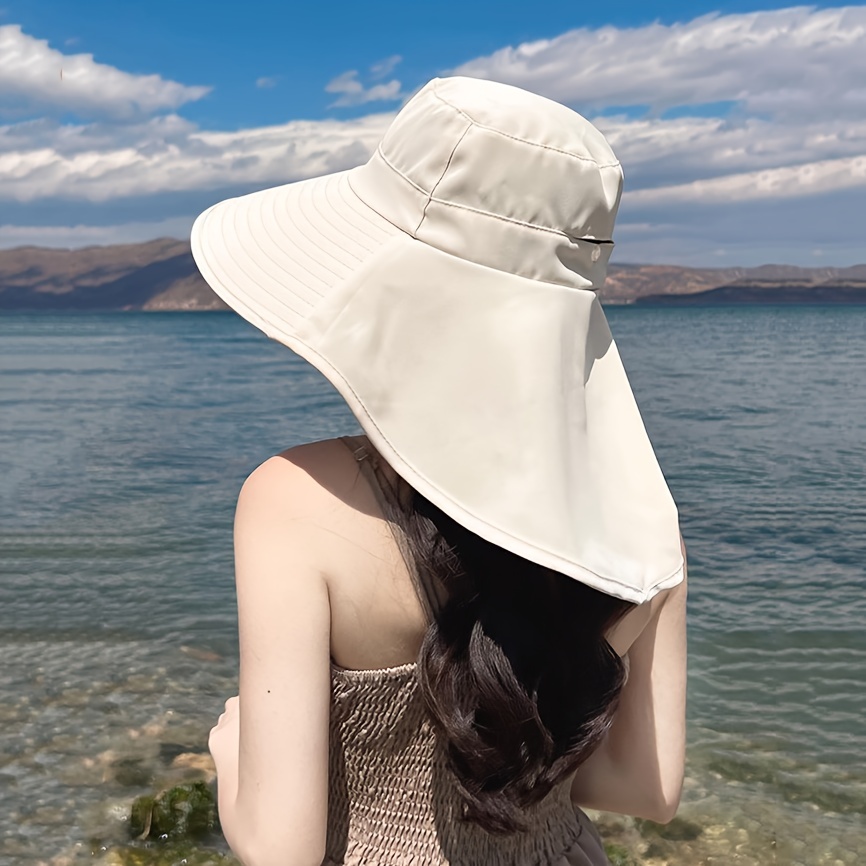 Outdoor Sun Protection Sun Hat Ponytail Hole Hat Women Big - Temu