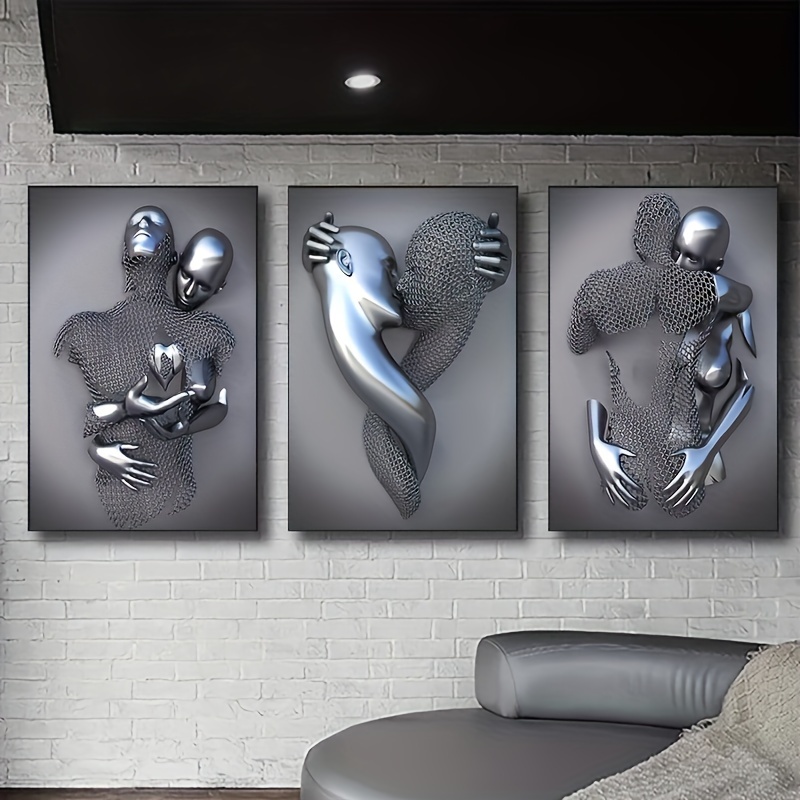 Romantic Metal Figure Statue Canvas Painting For Modern Living Room  Perfect Christmas Gift Temu Japan