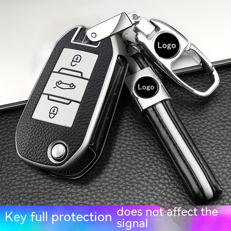 Leather Car Key Fob Case Cover For Peugeot 3008 208 308 508 408 307 For  Citroen