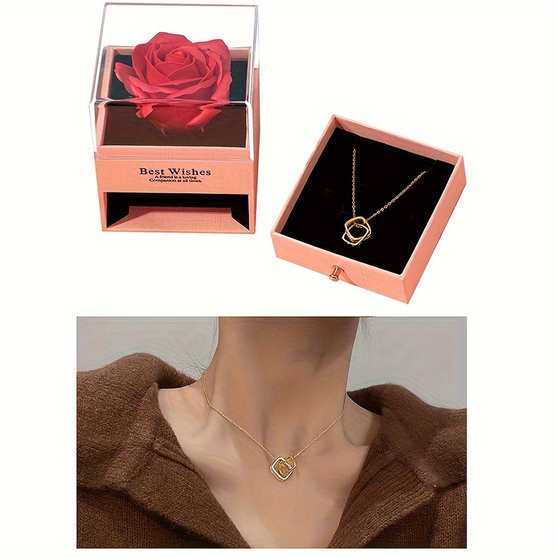 Valentines Day Necklace Box Gifts Box Jewelry Box Aesthetic Temu