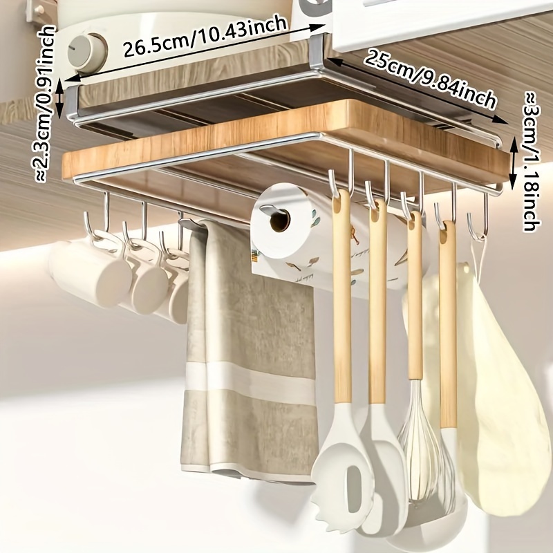 Kitchen Rack Spoon Board Storage Hook Removable - Temu