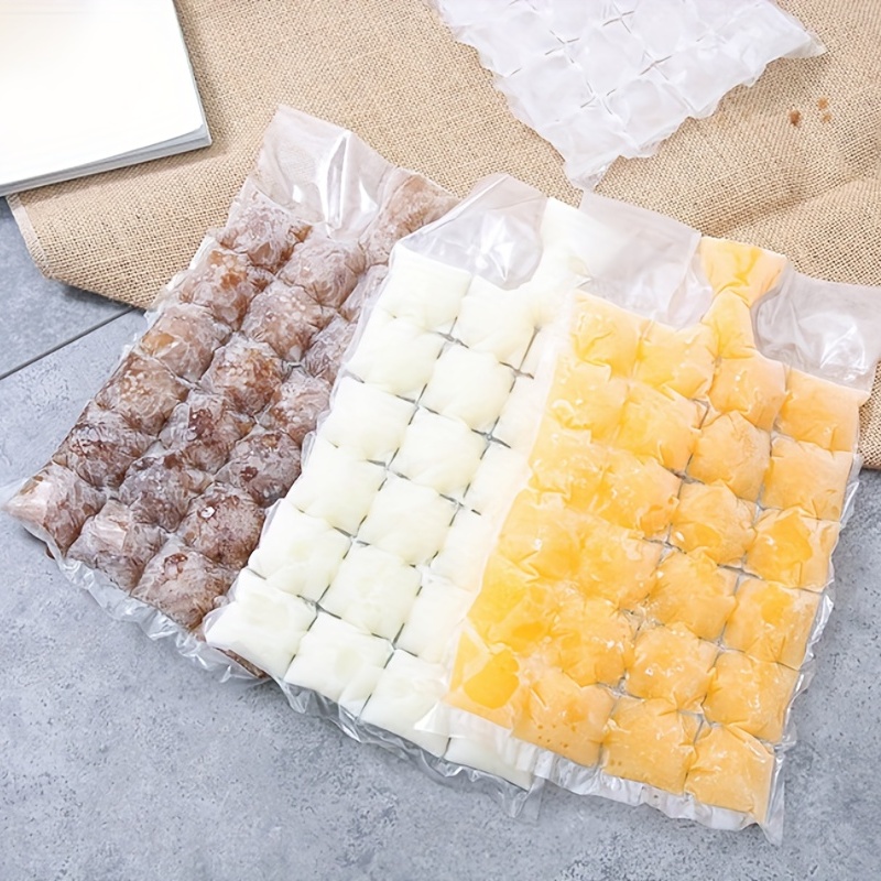 50pcs Disposable Ice Cube Bags Clear Fridge Freezer Self-sealing Plastic  Bags