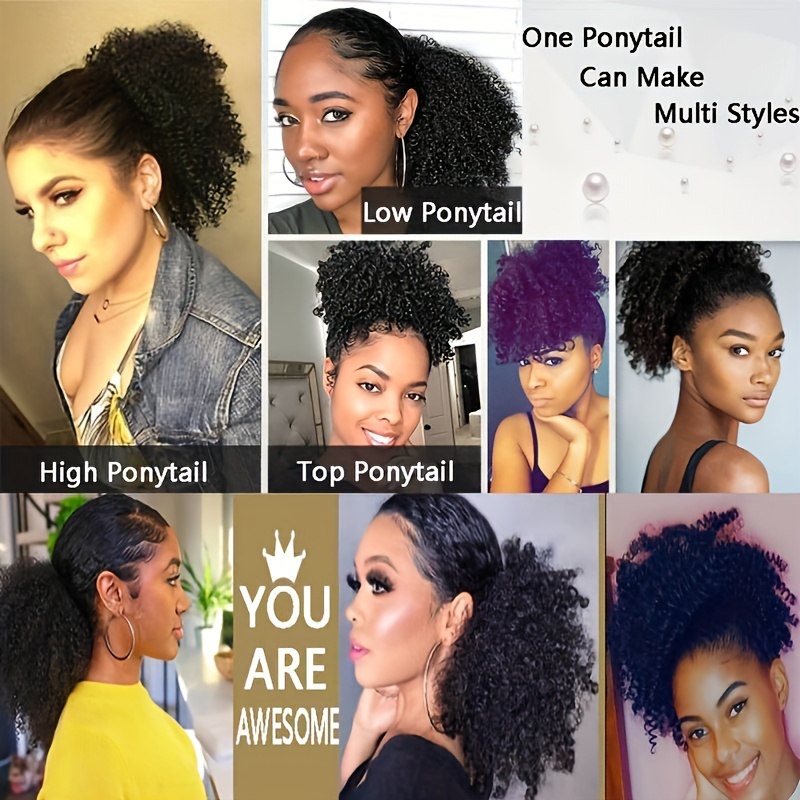 Soft And Stylish Kinky Curly Drawstring Ponytail Hair Extensions For ...