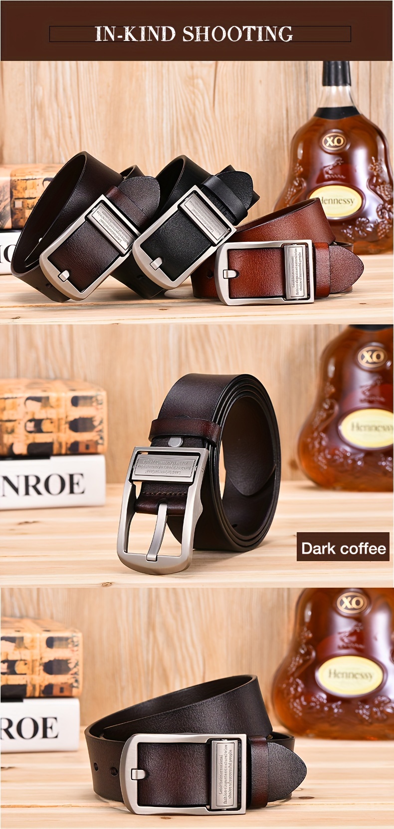 Black Gold Pin Buckle Genuine Leather belts for men brand Strap - Funk –  FunkyTradition