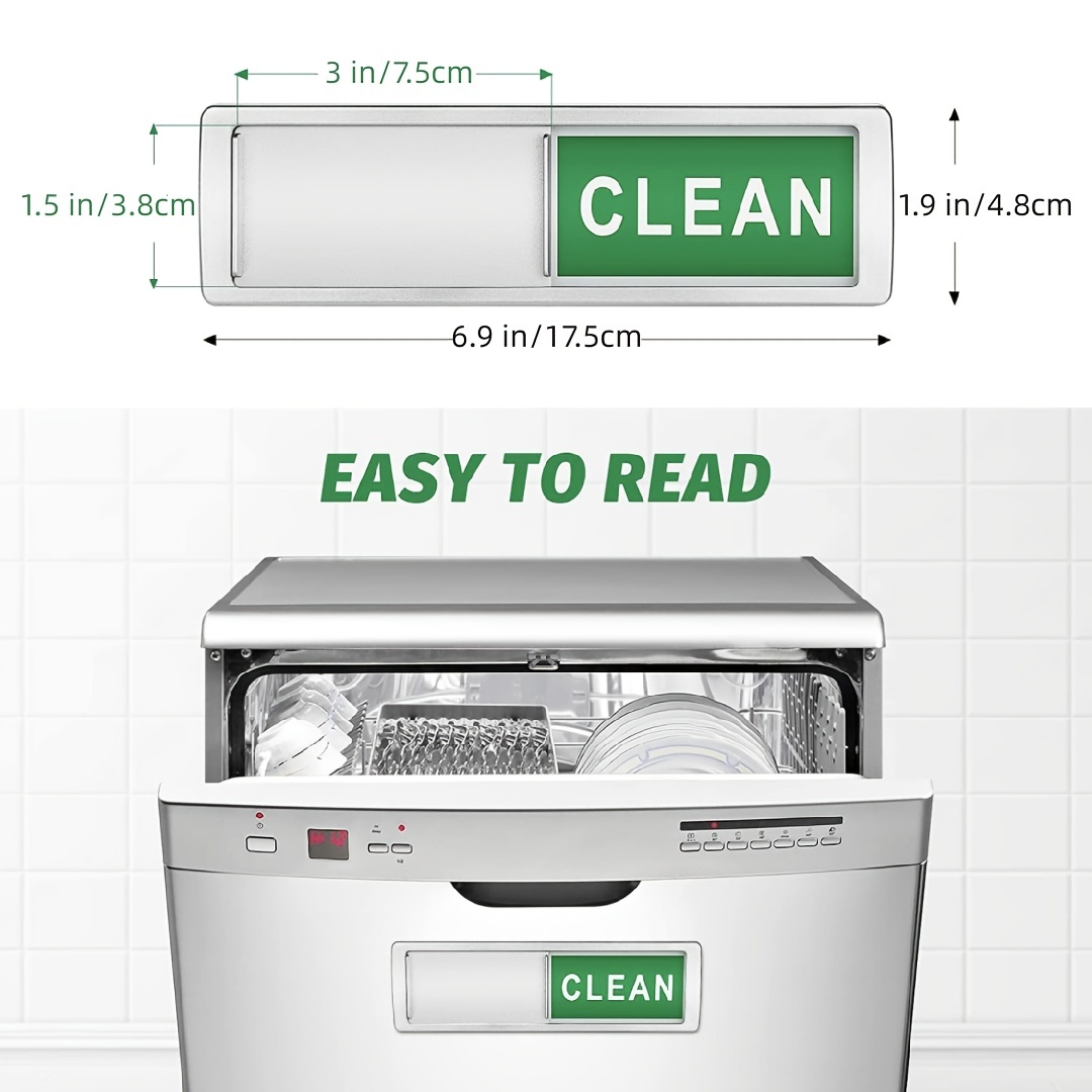 Ghyt Lave-vaisselle Aimant Clean Dirty Sign, Aimant de réfrigérateur,  Indicateur de signe sale propre Non-scratch / facile à lire et glissé /  Aimant super fort avec autocollants