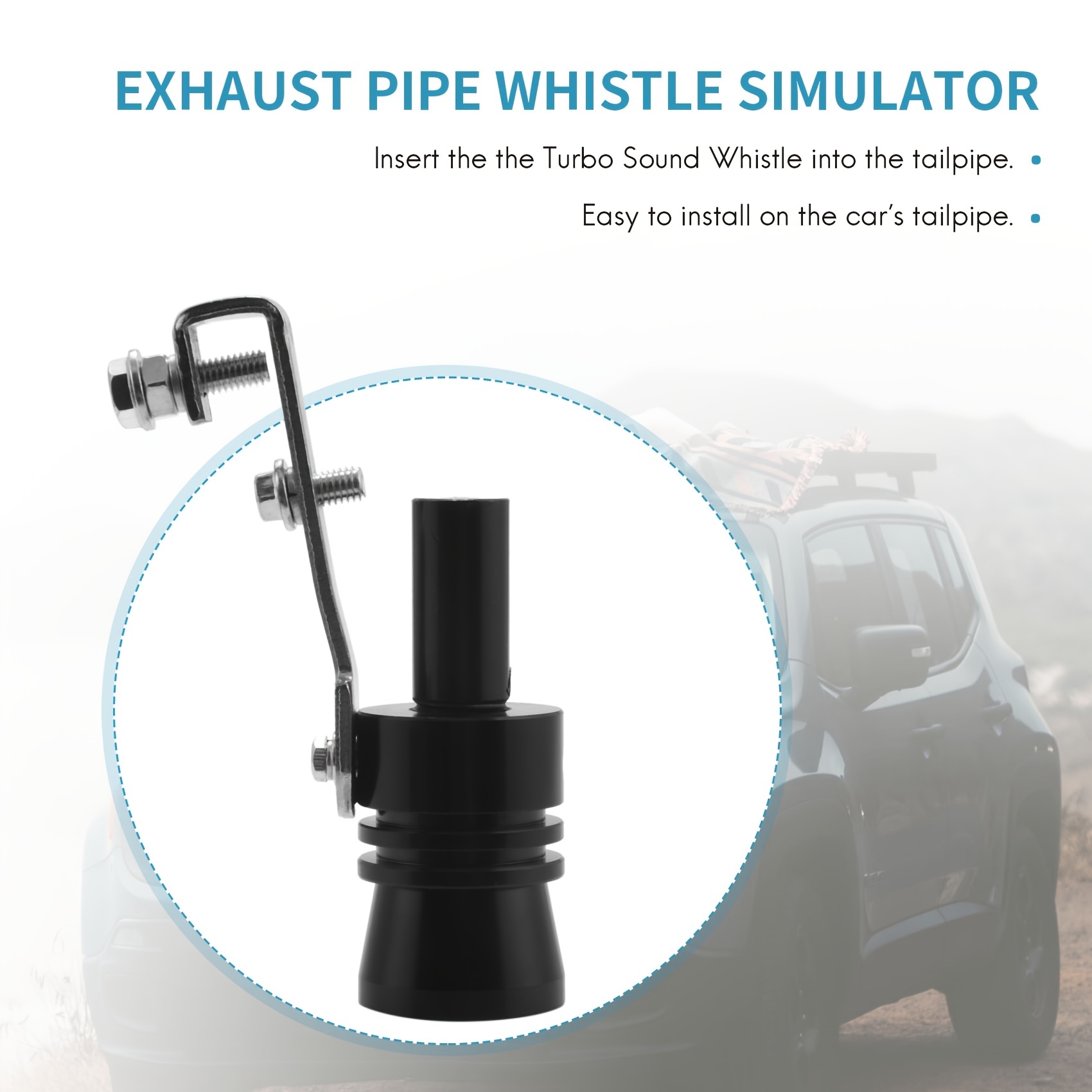 Black Xl Size Car Sound Whistle, Simulator Turbo Whistle With Small Wrench  And Screws, High-quality & Affordable