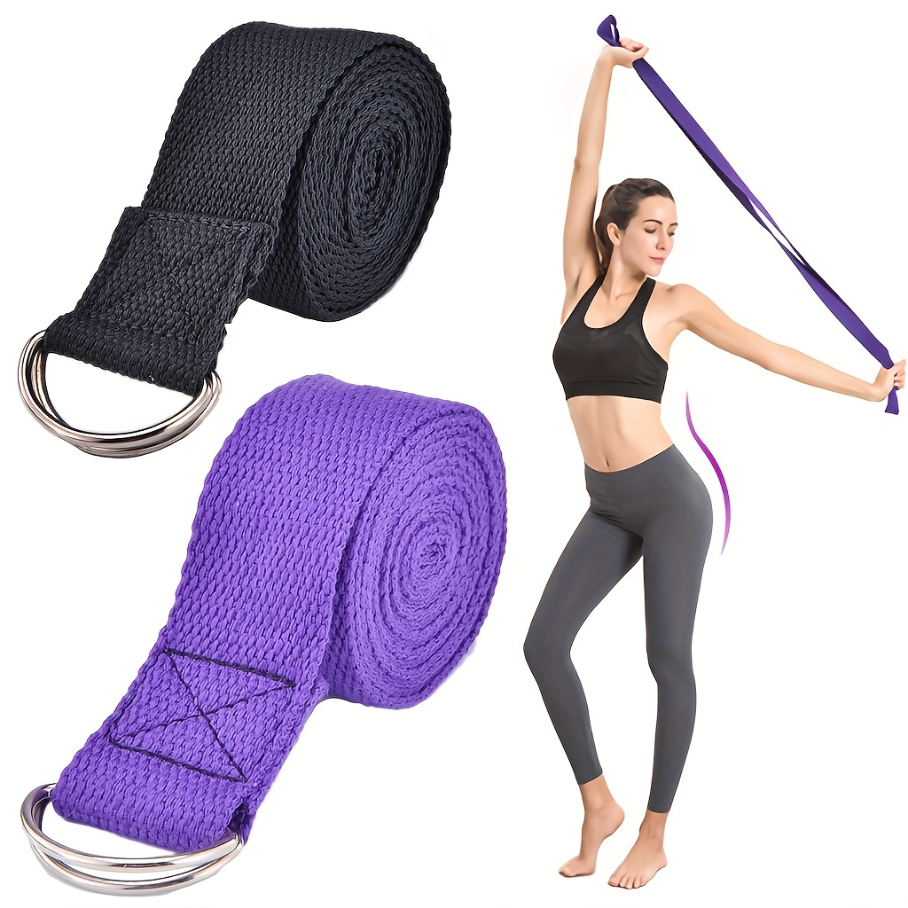 Slim Panda Yoga Strap for Stretching,(10+ Colors,6 Feet/8 Feet) Cotton Yoga  Strap with Adjustable D-Ring Buckle,Non-Elastic Yoga Belt for Pilates,Gym  Workouts,Physical Therapy,Improve Flexibility(Black,6.00), Straps -   Canada