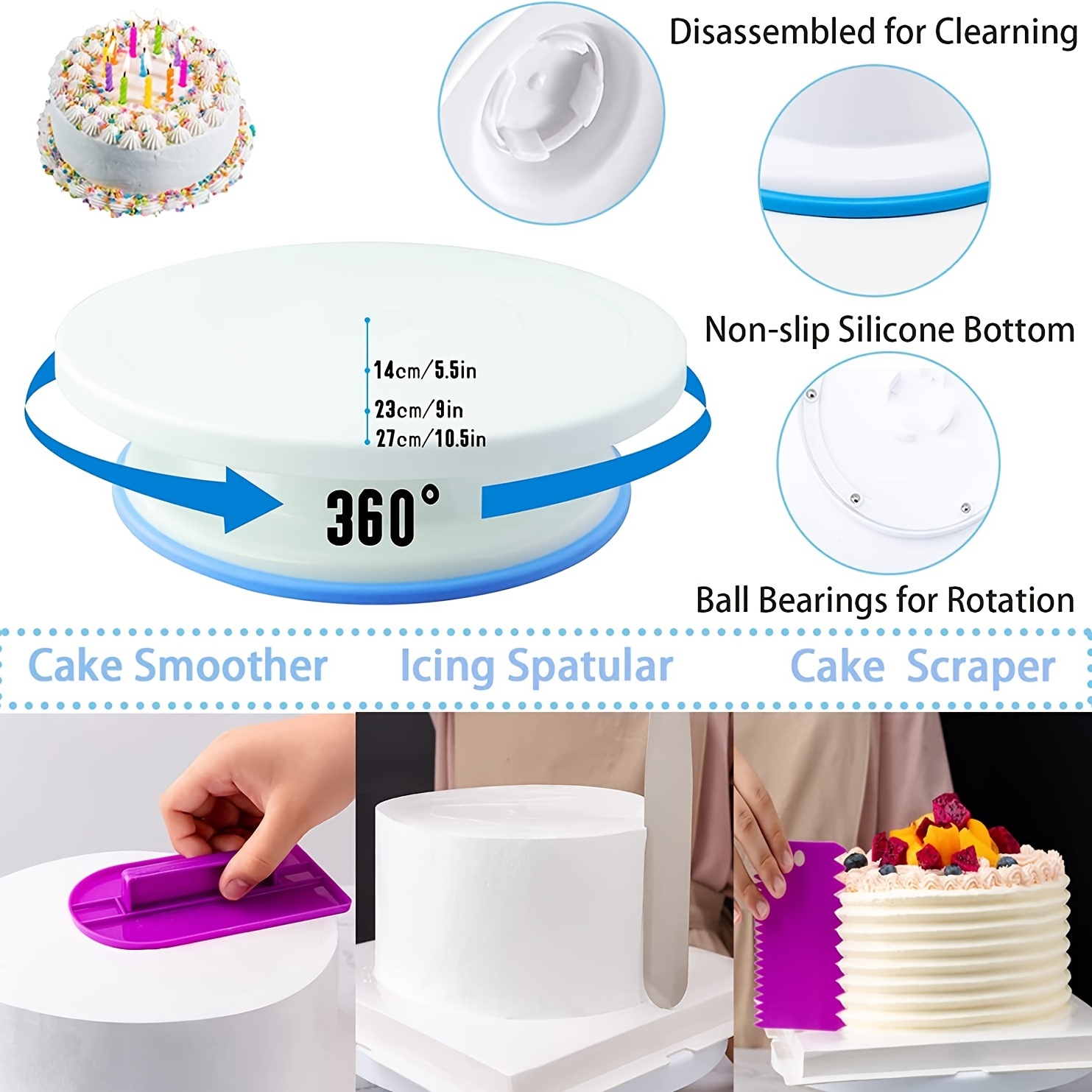 Cake Turntable Set Cake Decorating Turntable Cream - Temu