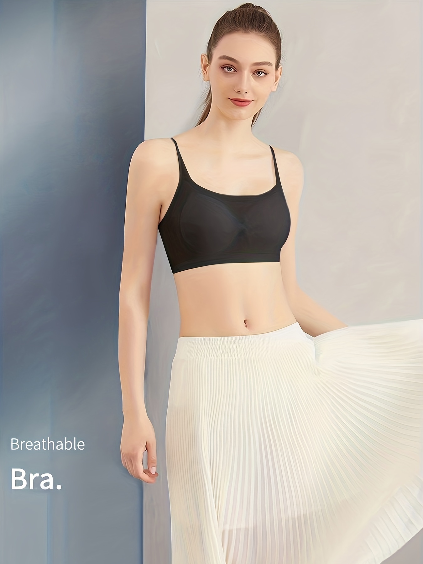 Contrast Mesh Wireless Bra Comfy Breathable Ultra thin Bra - Temu