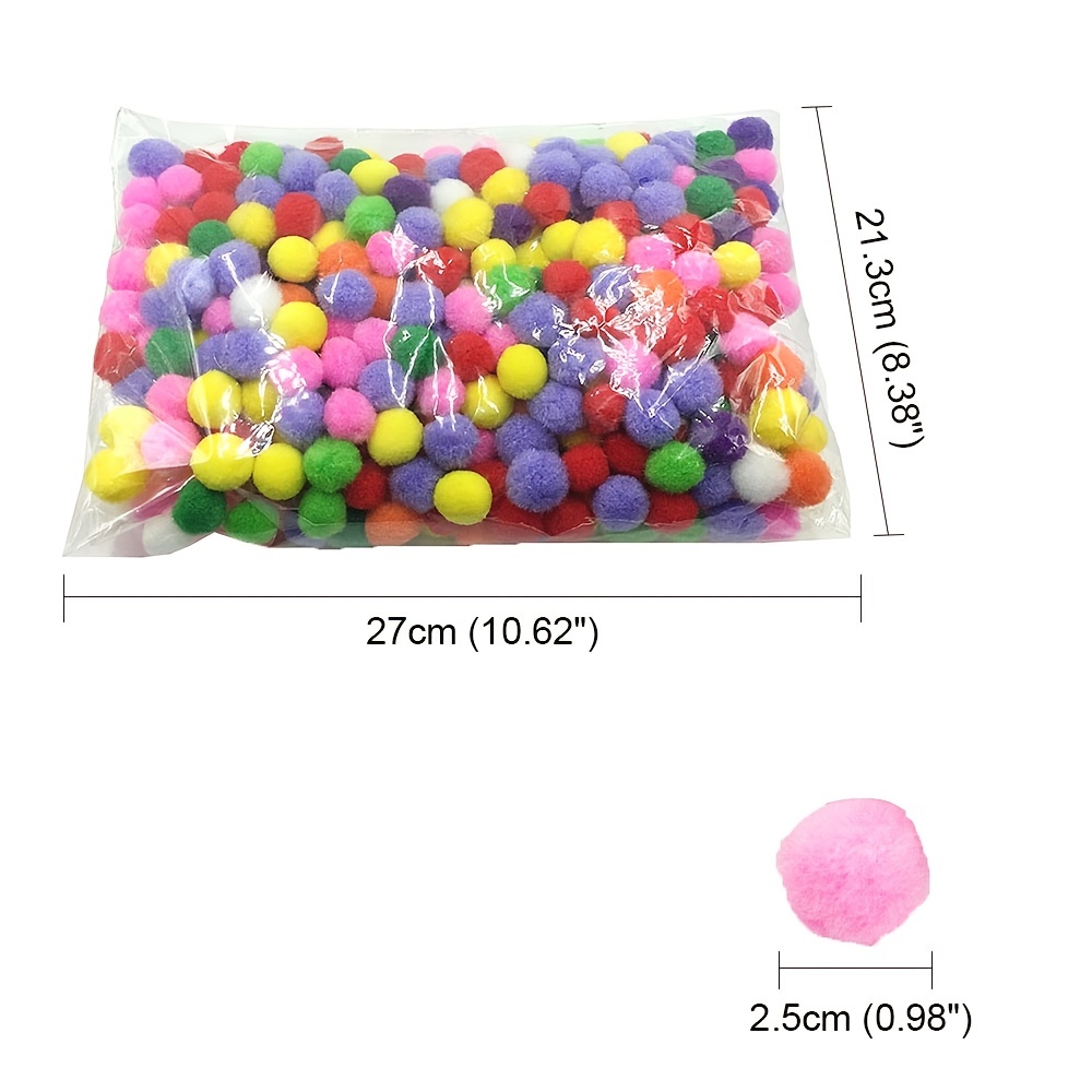 500pcs 1 Inch 24 Colors Pompoms Arts And Crafts Pom Poms Balls For Hobby  Supplies And Creative Craft DIY Material