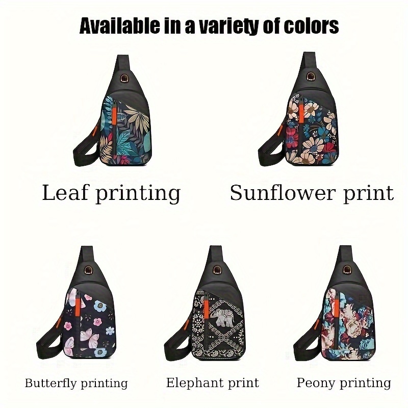 Floral Print Canvas Crossbody Bag image 1
