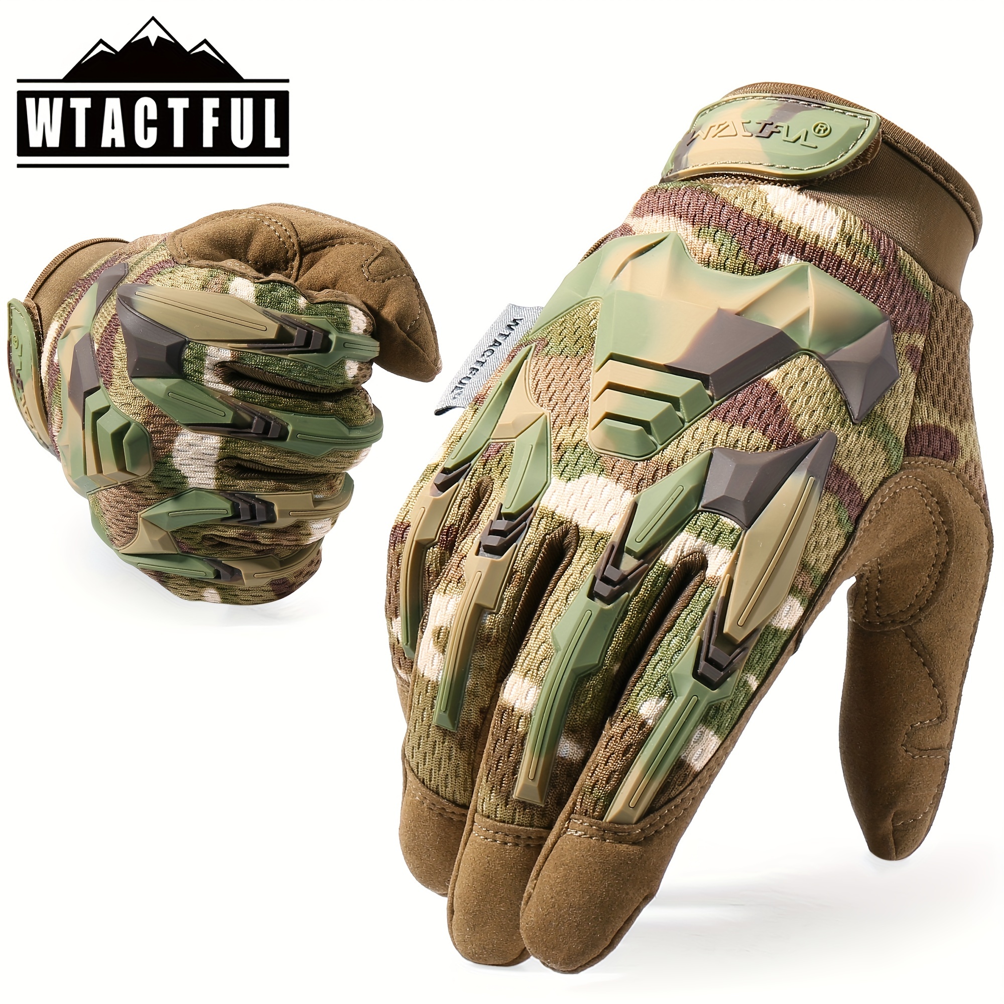 Comprar Guantes tácticos para hombre, guantes militares de dedo completo  para caza, senderismo, guantes militares para adiestramiento al aire libre,  guantes protectores