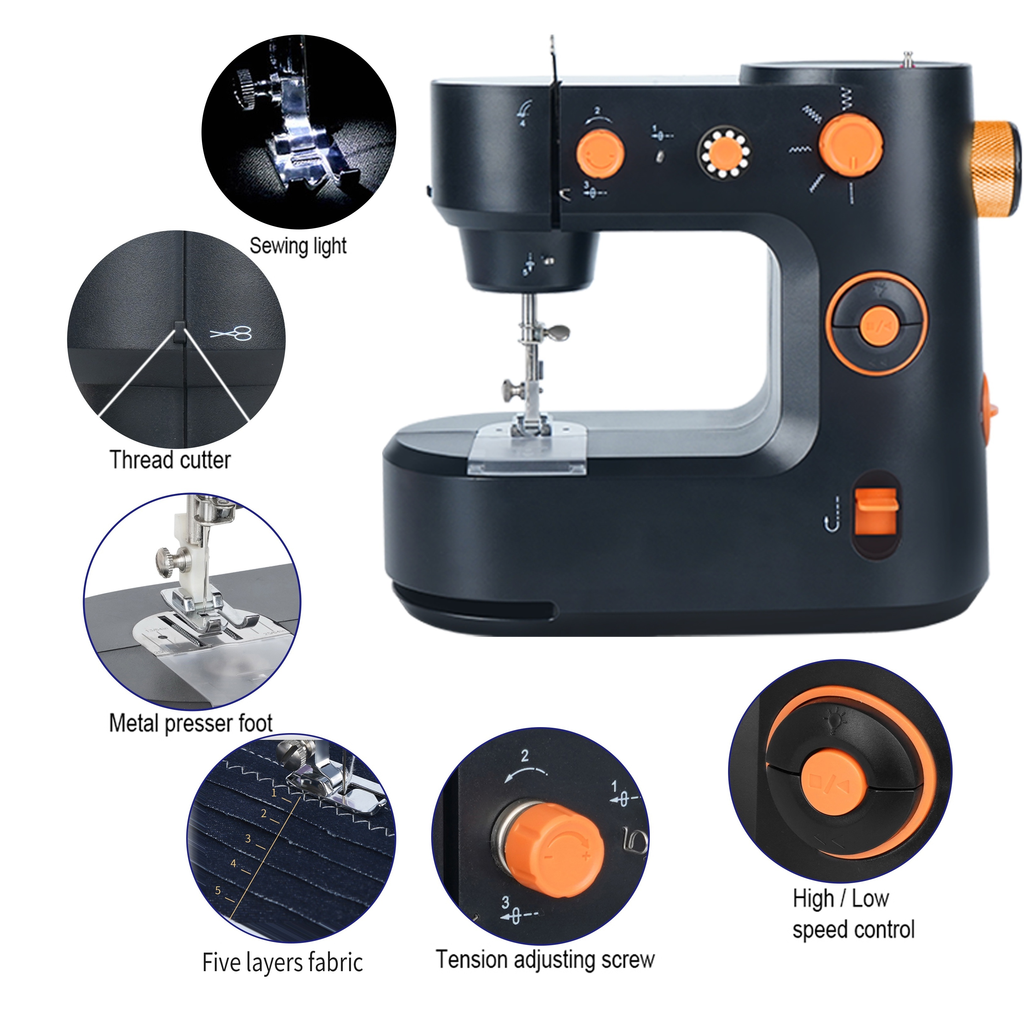 La maquina de coser Premier que tiene Deco hogar cuenta con 20 Patrones de  Costura Incorporados, con Marco de Metal Interior, Doble Hilo…