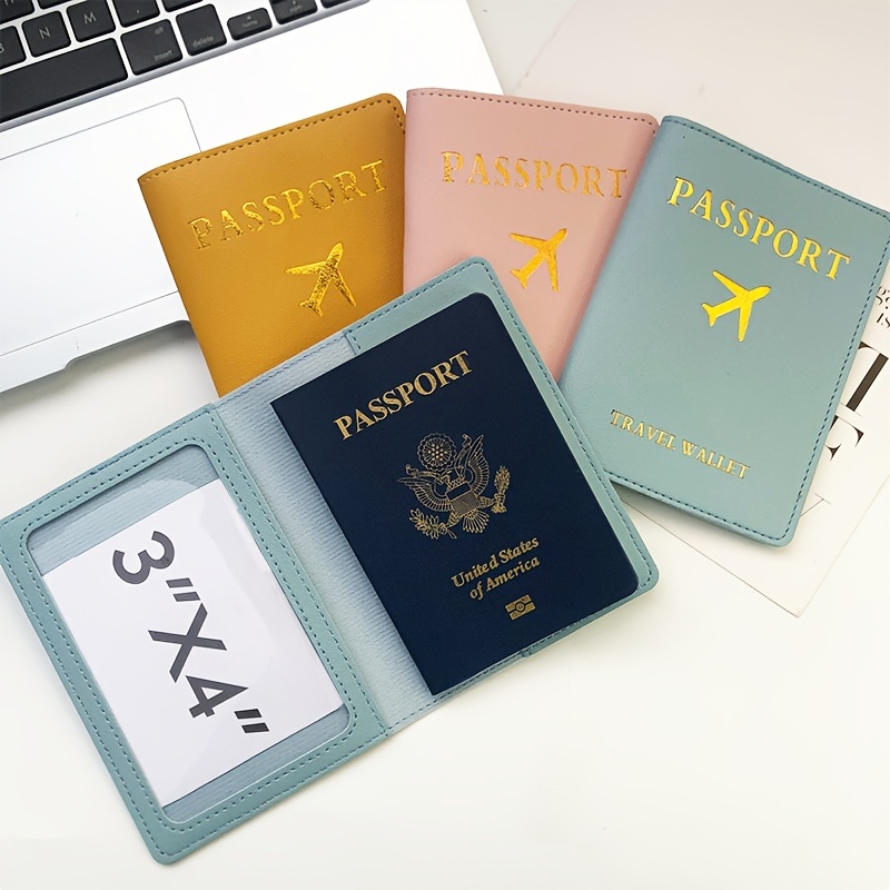 Multi-color bronzing aircraft leather passport bag hand-sewn pu passport  holder travel passport protective sleeve card holder