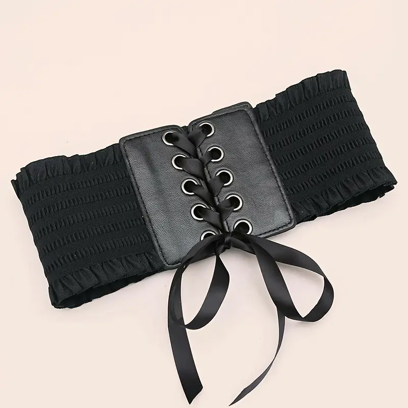 Lace Corset Belt Black Corset Waist Belt Women Wide Elastic - Temu