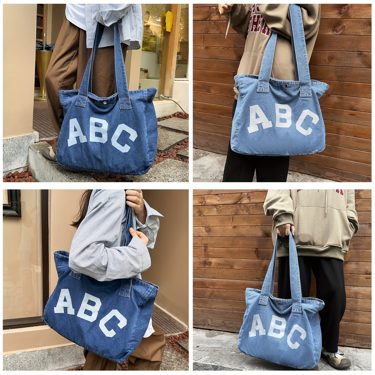 Vintage Printed Tote Bag, Large Capacity Shoulder Bag, Women's Simple  Handbag For Work & Travel - Temu