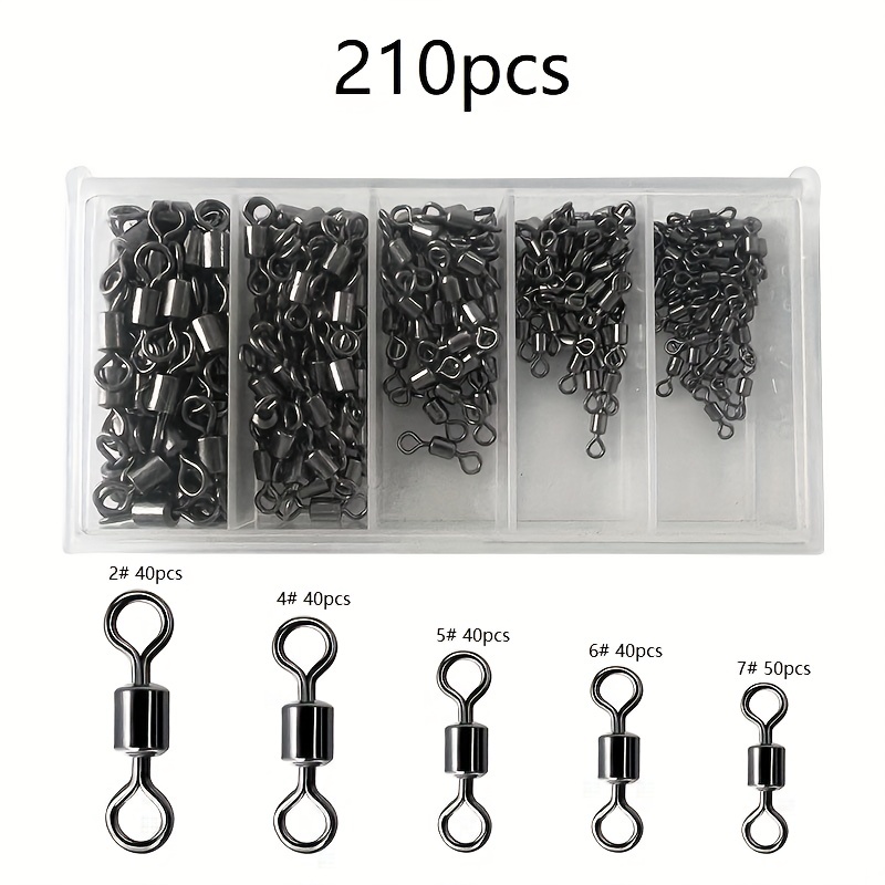 20/50/100pcs Fishing Swivels Rolling Ring Ball Bearing Solid Heavy Duty  #0-#10