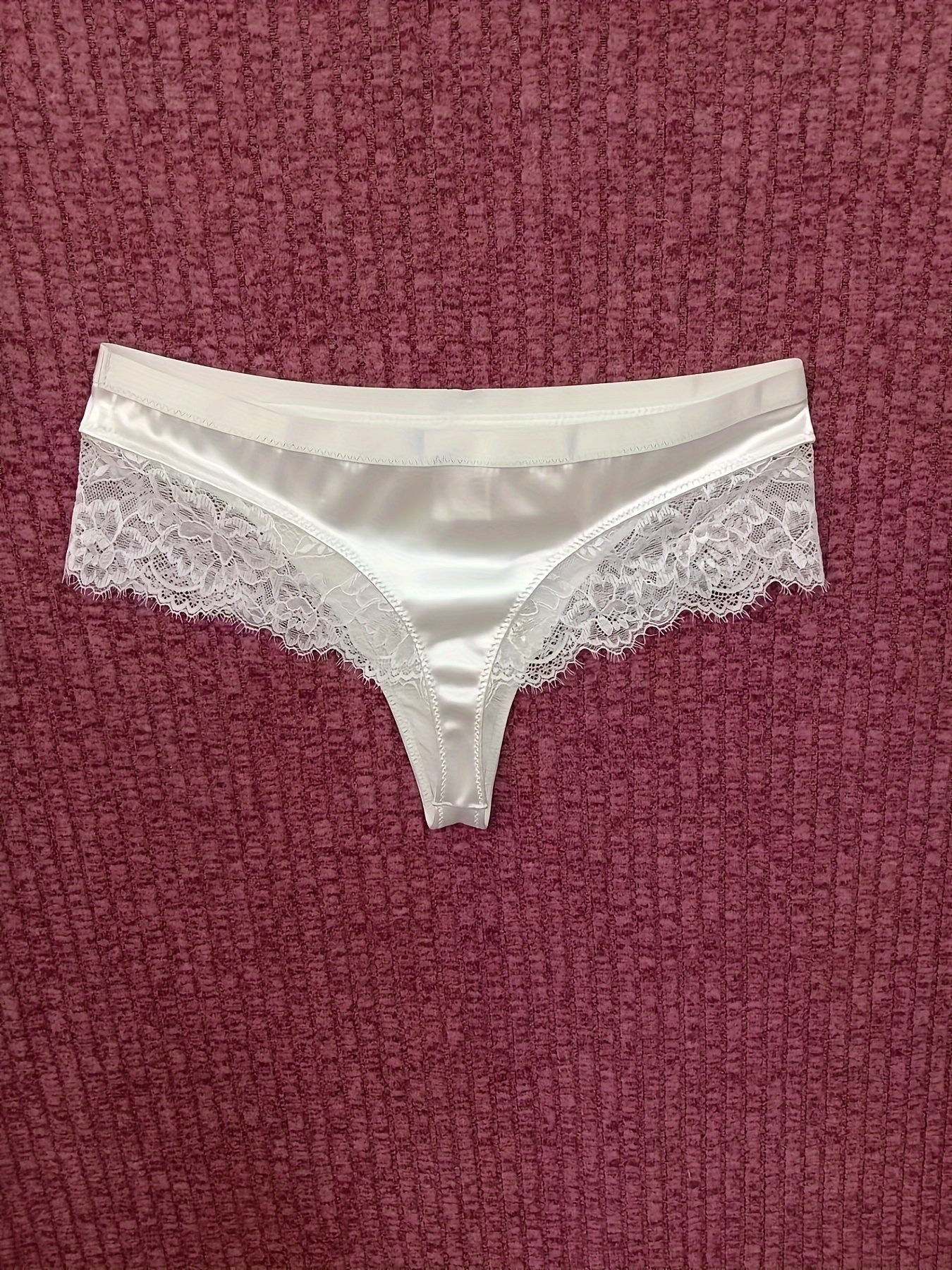 Seductive Lace Thong For Valentine's Day - Low Waisted G-String Pantie With  Semi-Sheer Design For A Sexy Look