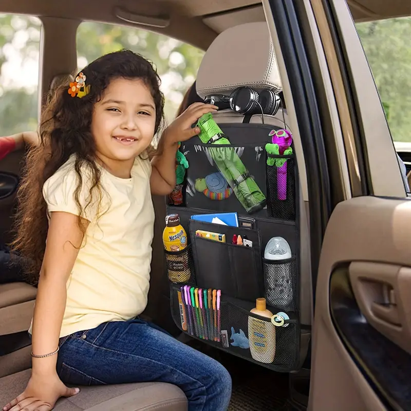 Rücksitz-auto-organizer, Trittmatten-rücksitzschutz  Touchscreen-tablet-halter, Kinder, Auto-reisezubehör 9 Aufbewahrungstaschen, Finden Tolle Angebote