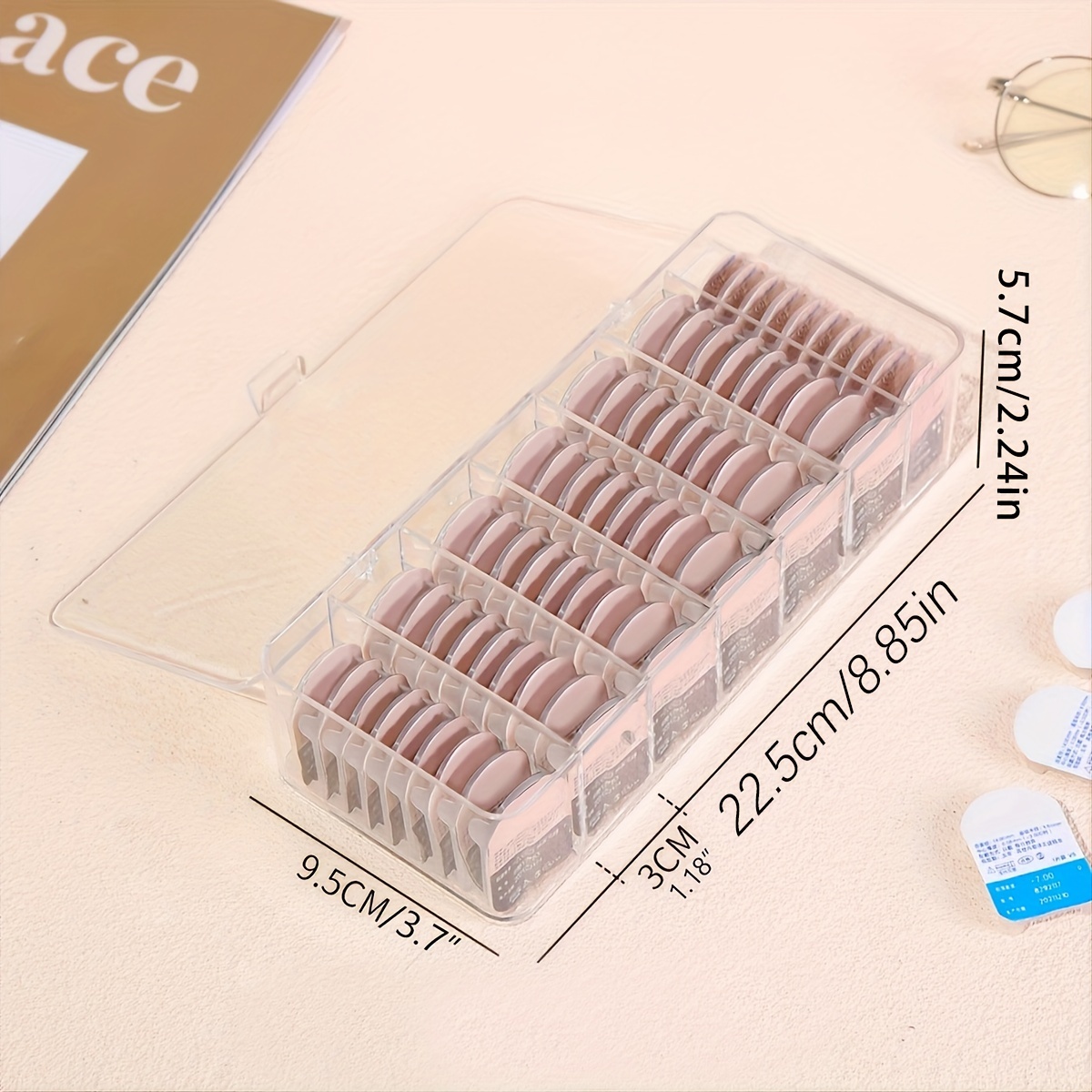 1pc Dustproof Contact Lens Storage Box With Separation And Lid