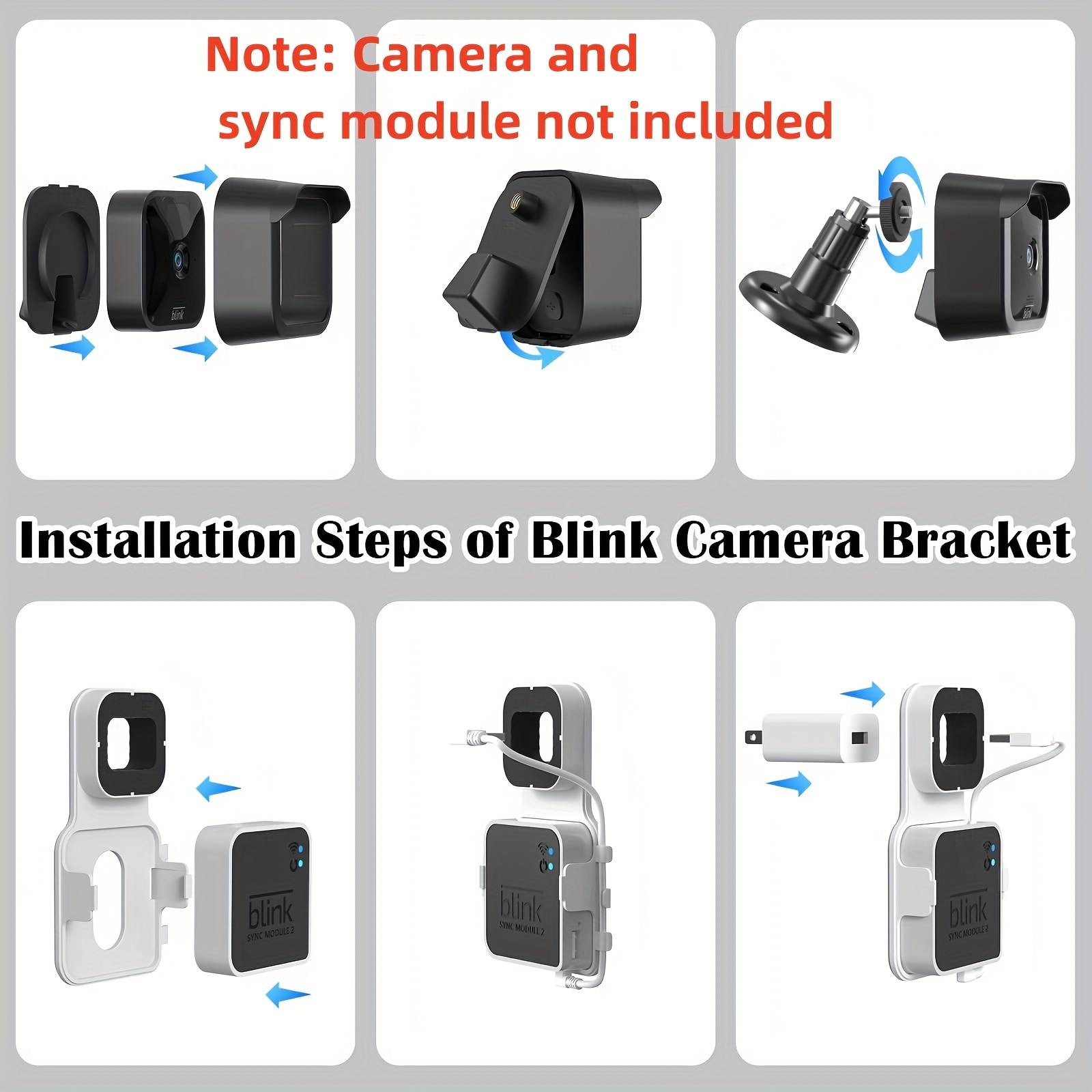 3/5pcs Set Suitable Plastic Shell For Blink, Blink Outdoor Camera  Wall-mounted Plastic Shell With 360° Adjustable Installation And Wind And  Rain Prote