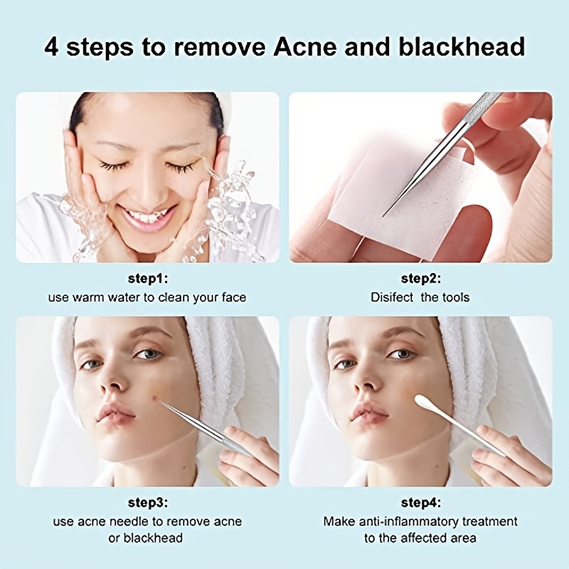 Blackhead Remover, A One 4PCS Stainless Facial Acne Spot