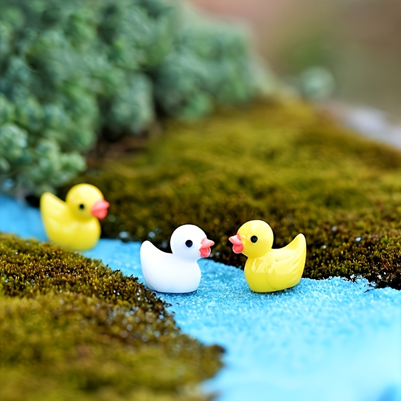 Wholesale 80 Pcs Tiny Ducks Mini Resin Duck Colorful Mini Duck Bulk Fairy  Tale Garden Animal Sculpture Resin Duck Image for Miniature Landscape 