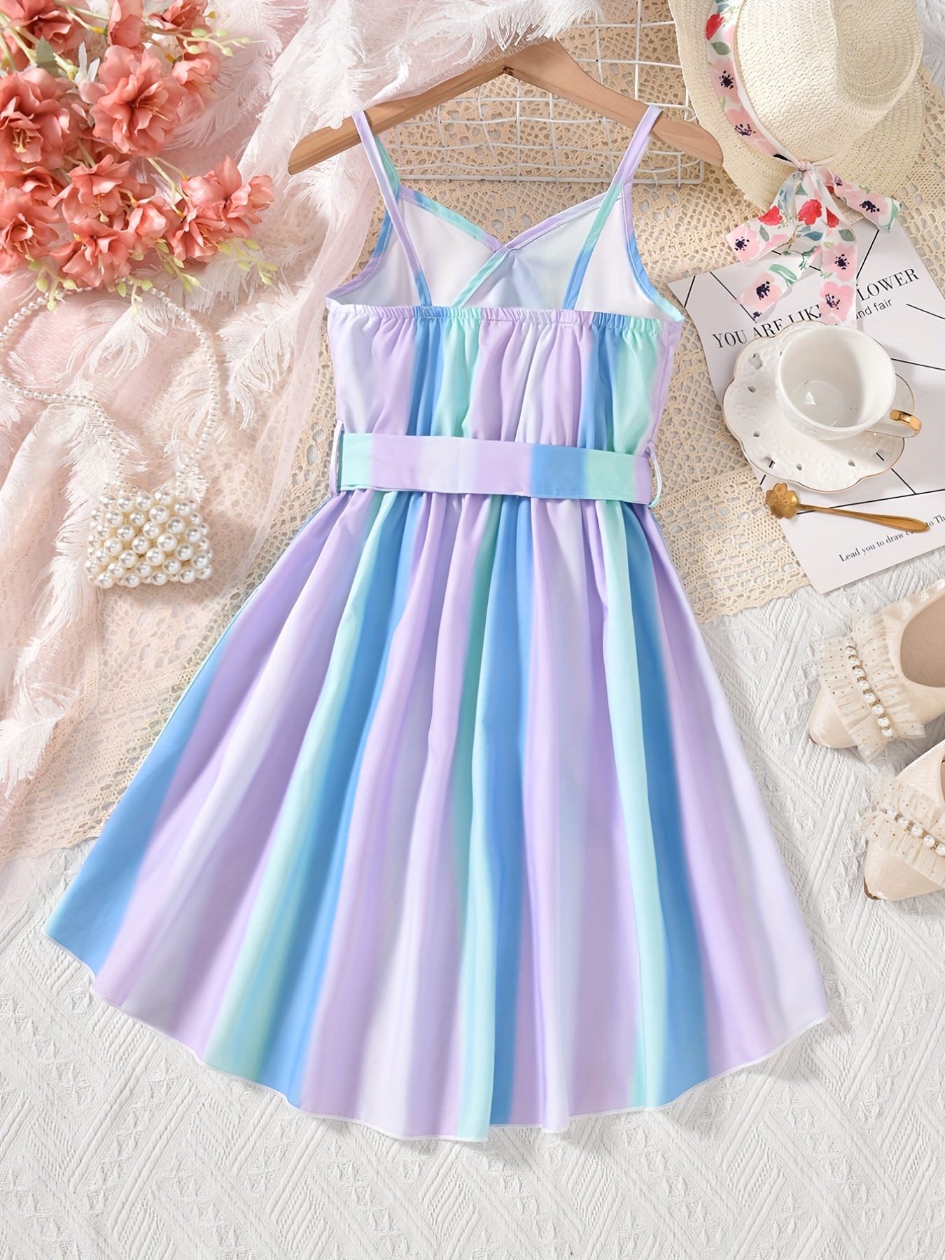 White and rainbow outlet dress