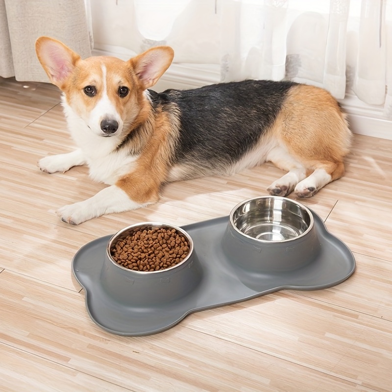 Silicone Dog Cat Bowl Mat with High Lips Non-Stick Waterproof Food Feeding  Pad Puppy Feeder Tray Water Cushion Placemat