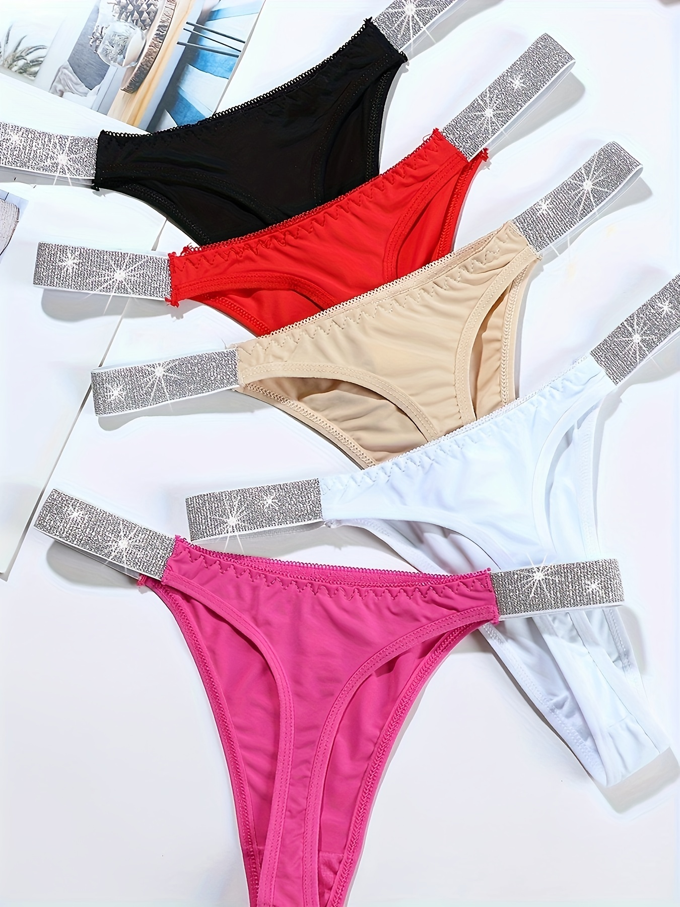 Colorblock Low Waist Thongs Comfy Breathable Stretchy - Temu