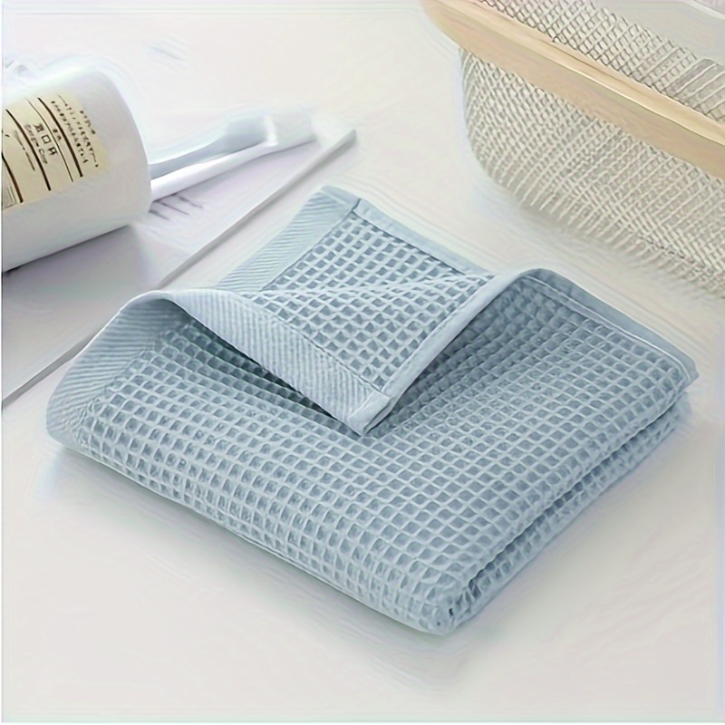 Waffle Hand Towel Set, Household Cotton Hand Towel, Soft Solid Color Face  Towel, Plain Absorbent Towel For Home Bathroom, Bathroom Supplies, - Temu