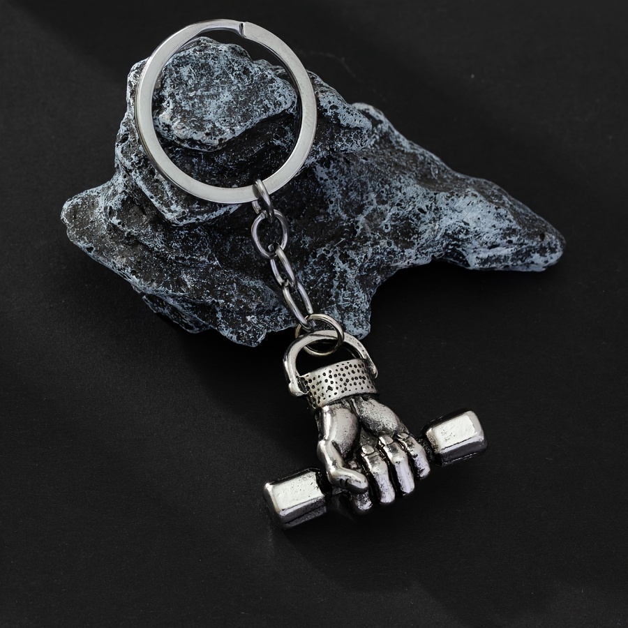 Titanium Steel Weightlifting Dumbbell Keychain For Men Punk - Temu