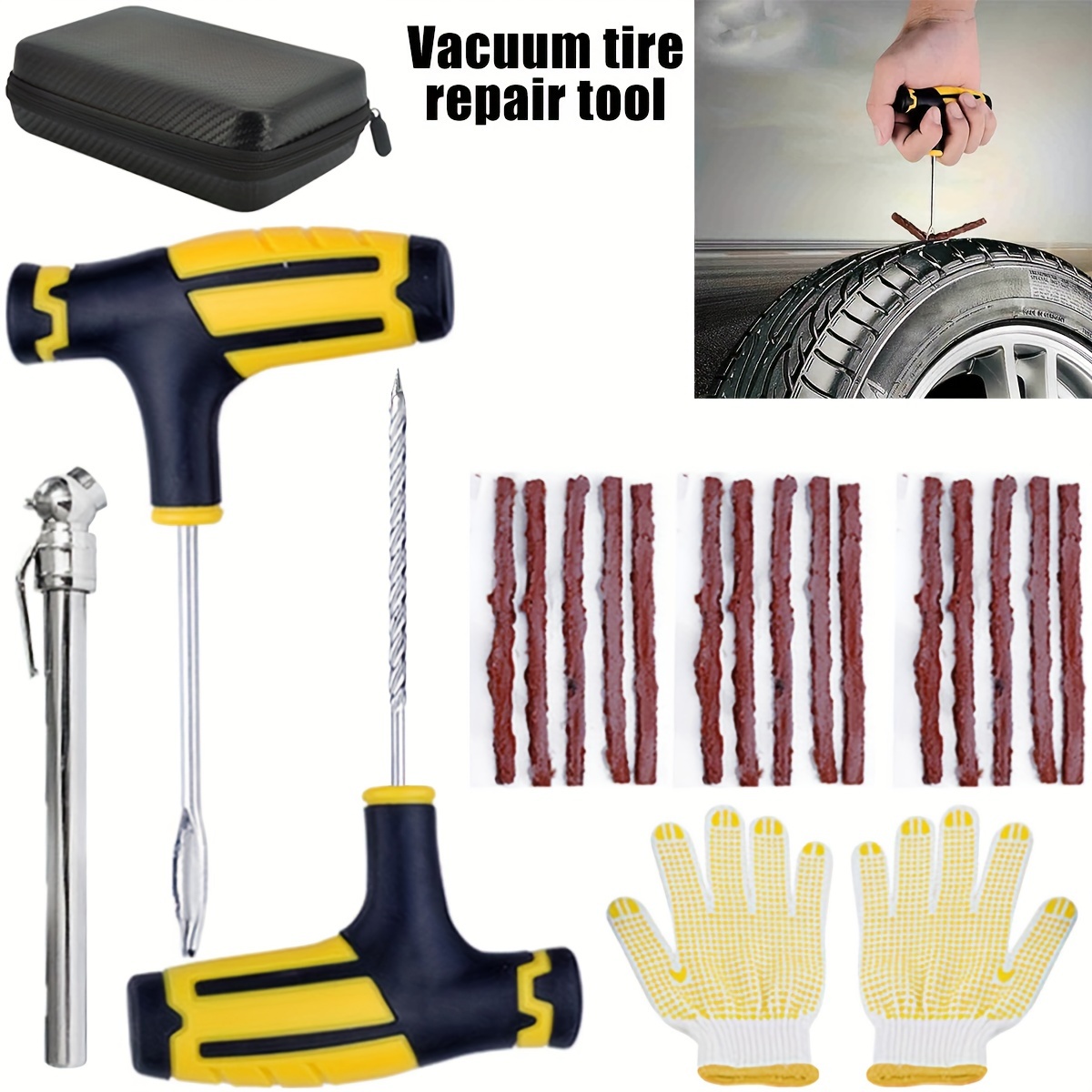 Auto Reifen Reparatur Werkzeuge Kit mit Gummistreifen Tubeless