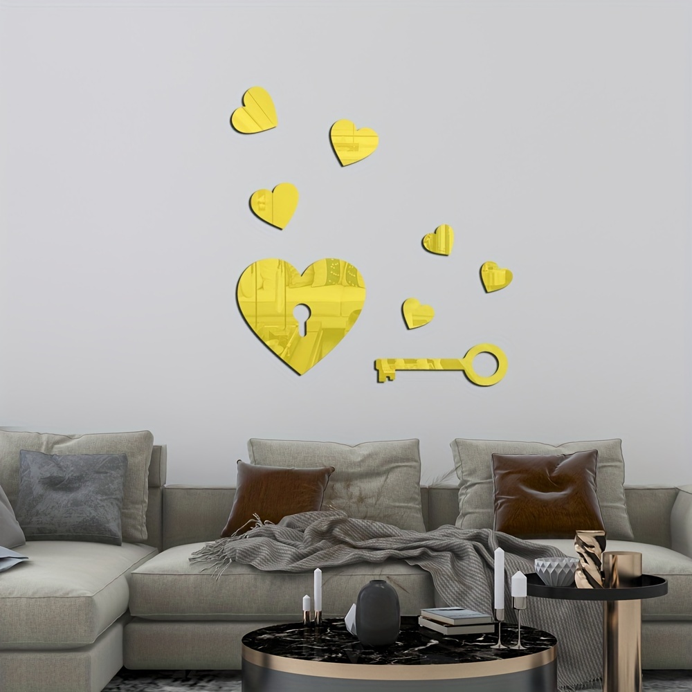 1pc 9 84in 11 41in Heart Shaped Acrylic Wall Sticker Mirror - Temu