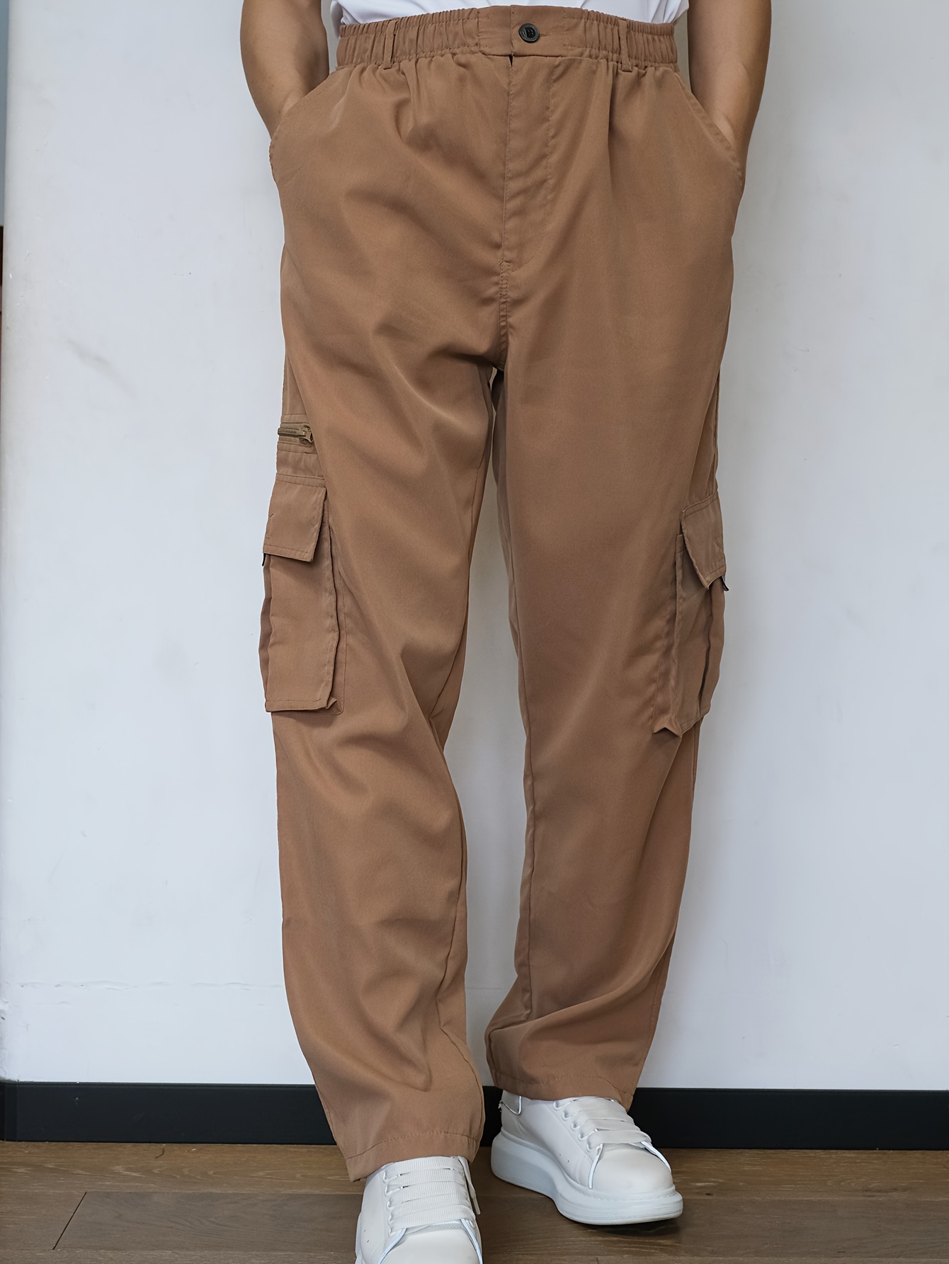 Odeerbi Men's Plus Size Casual Cargo Pants Fashionable Outdoor
