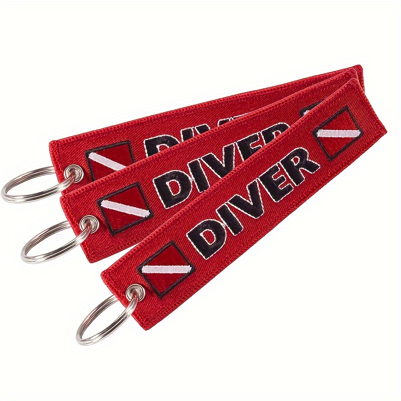 3-pack Polyester Keychains, Non-braided, Sports Style Embroidered Key Rings, Motorcycle & Car Key Holder, Luggage Tag, Aviation Gift