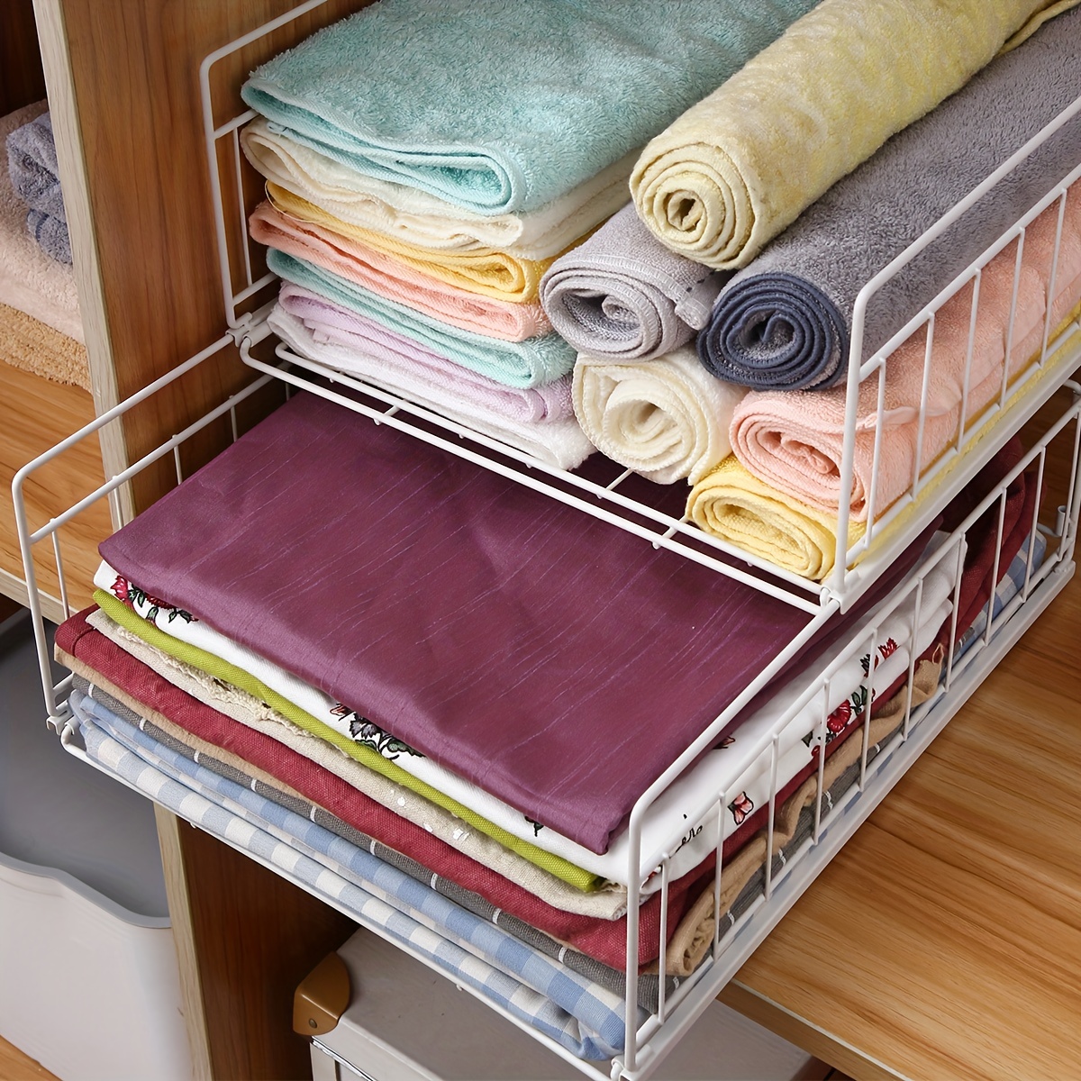 Closet Storage Shelf Layered Partitions Drawer Organizers of