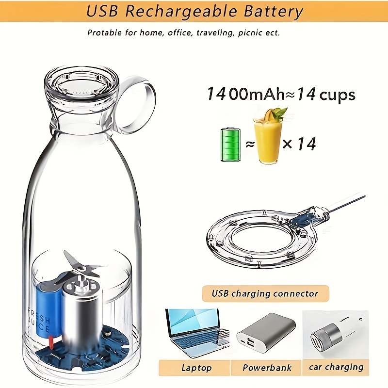  Portable Smoothie blender Glass bottle Mini USB